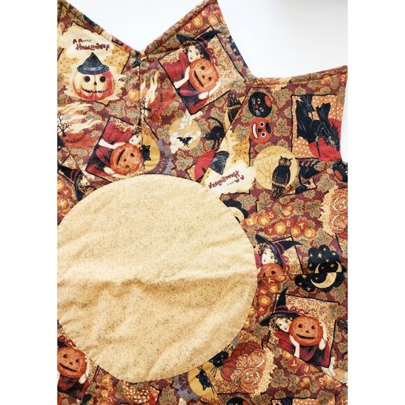 Vintage Halloween Handmade Quilted Table Topper Centerpiece Pumpkin Witch BAGS1 - Picture 4 of 5